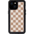 Neutral Checkered iPhone 15 Waterproof Case